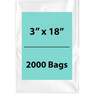 LDPE 3Mil Clear Poly Bags 3X18 inches 2000 Bags
